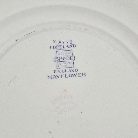 Copeland Spode Mayflower 2 Salad Plates Floral Lavender Border Vintage England - Picture 11 of 11